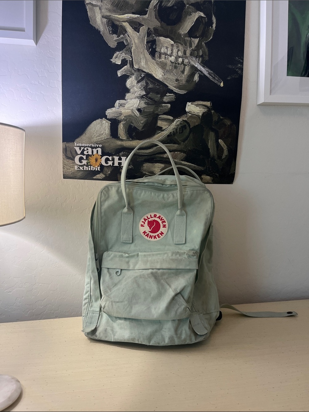 Fjallraven Kånken Backpack - Light Green with Red Logo